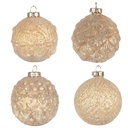 Boule de Noël Jaune Ø 10x10 cm (set 4)