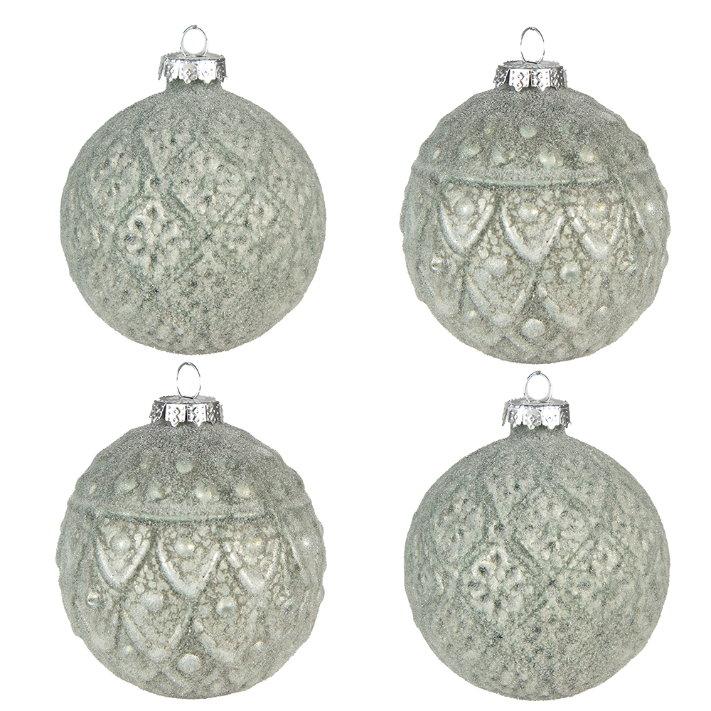Kerstbal Ø 8x8 cm (set van 4)