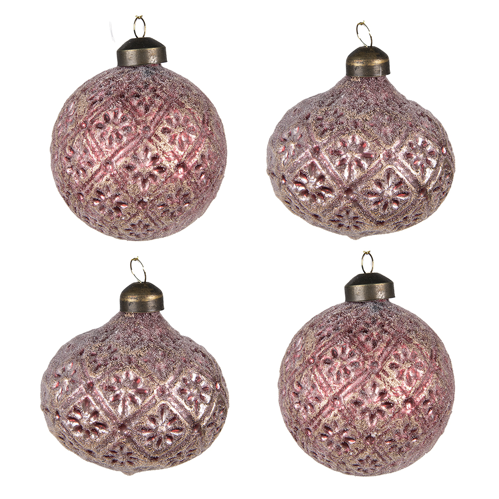 Kerstbal Ø 8x8 cm (set van 4)