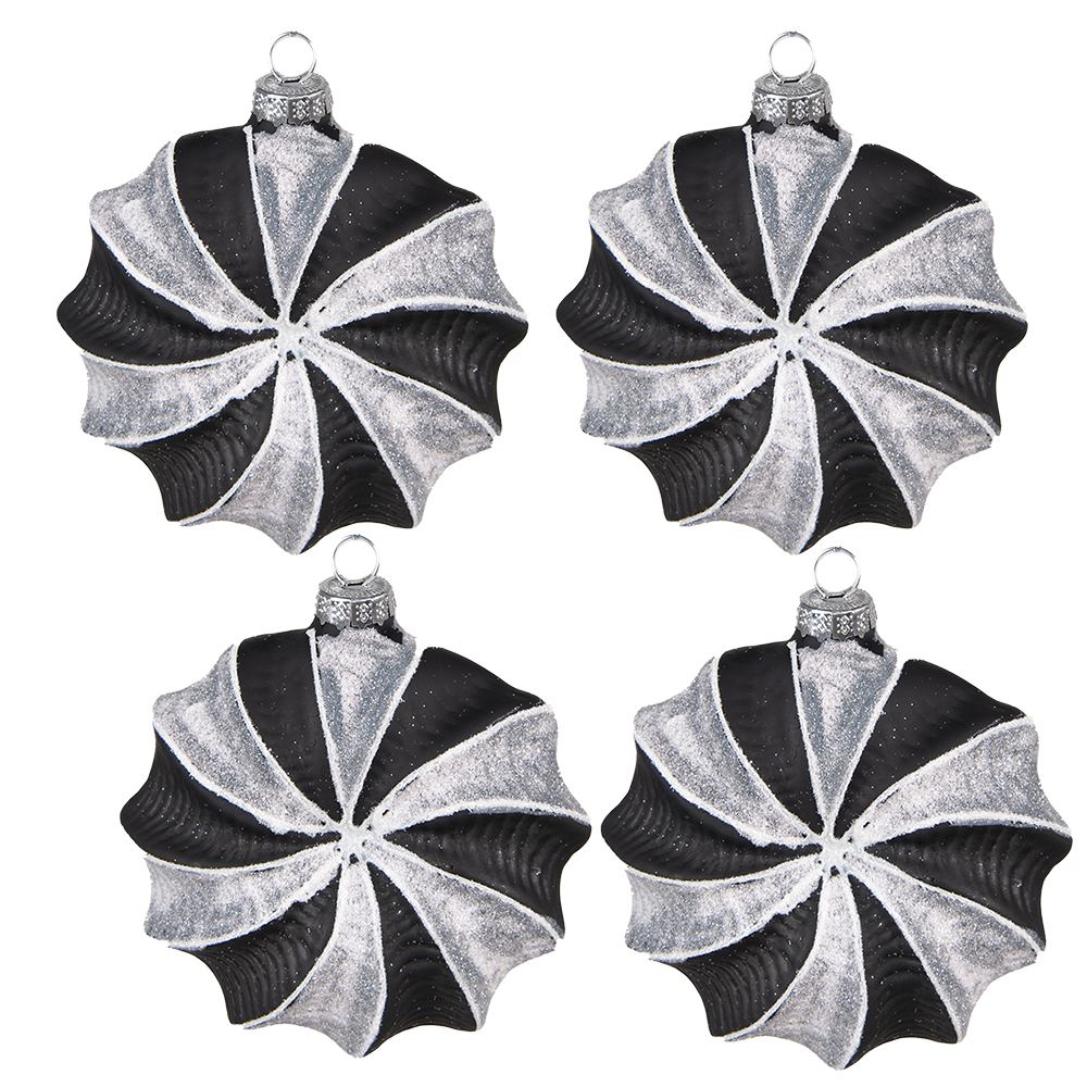 Kerstbal 10x3x10 cm (set van 4)