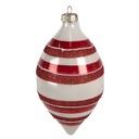 Christmas Bauble Red White Ø 8x15 cm