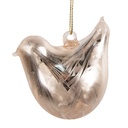 Décoration oiseau pendentif Beige Couleur argent 7x4x6 cm