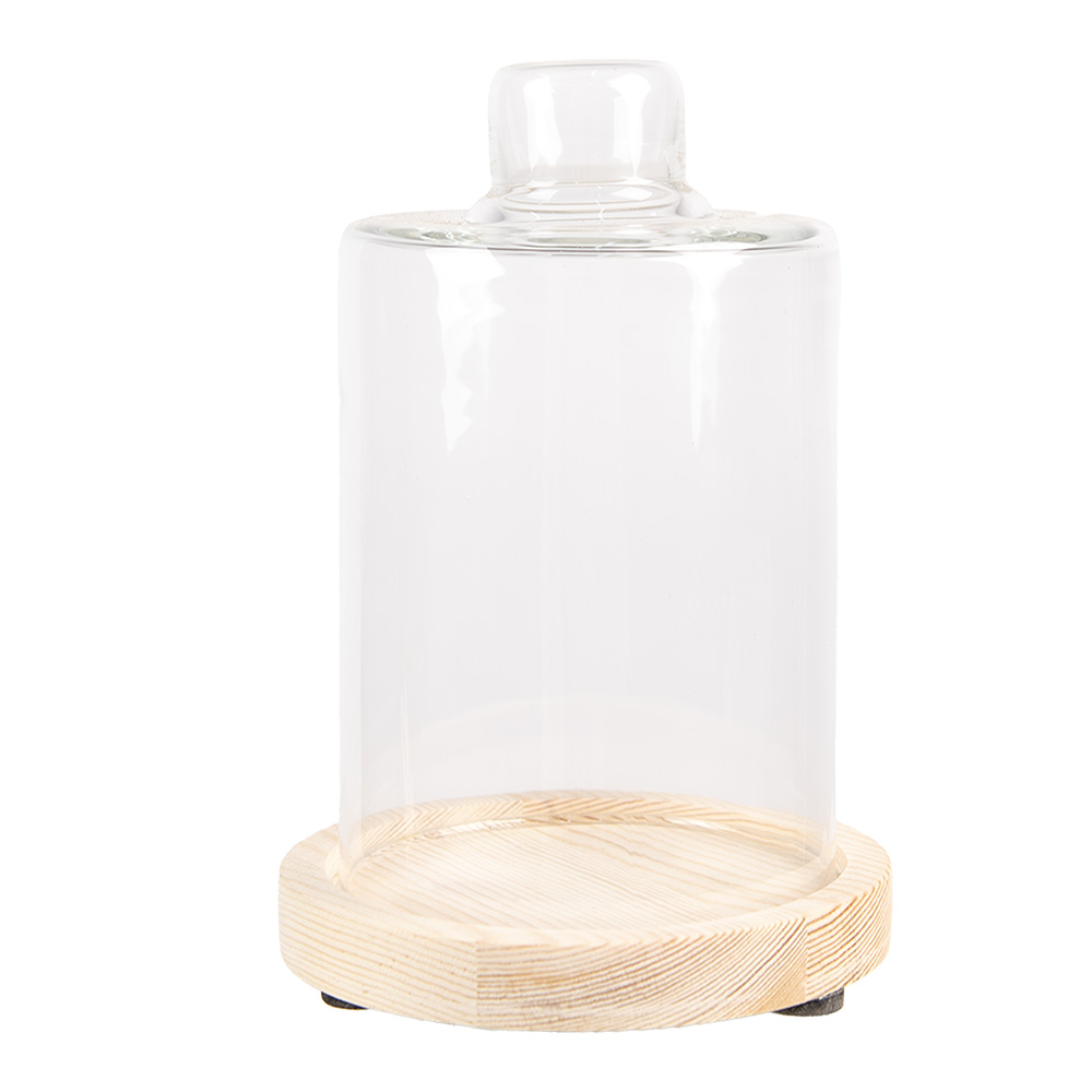 [6GL4482] Glass Cloche Transparent Brown Ø 11x17 cm