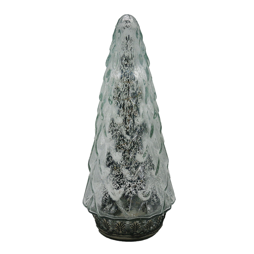 [6GL4572ZI] Christmas Decoration Christmas Tree with LED Silver colored Ø 11x24 cm