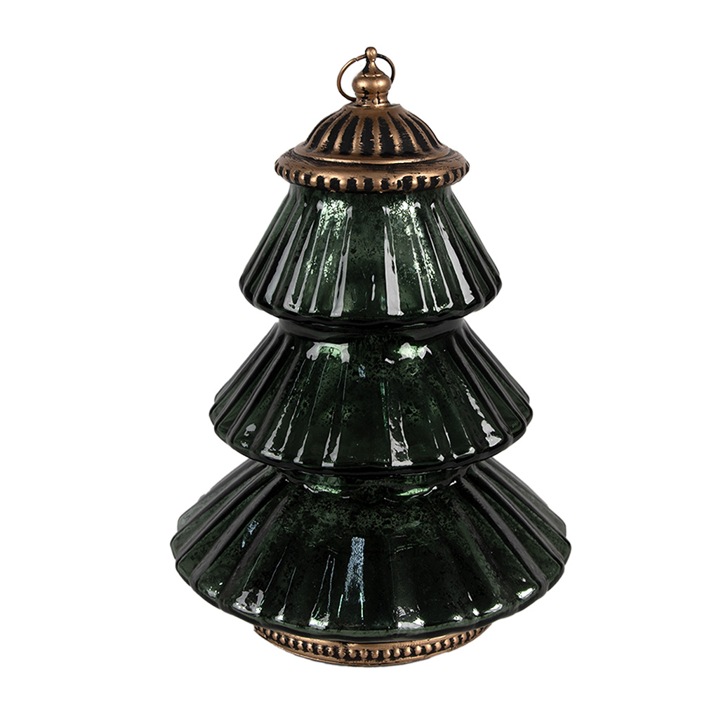 [6GL4574GR] Weihnachtsdeko Standbild Weihnachtsbaum mit LED Grün Ø 16x22 cm