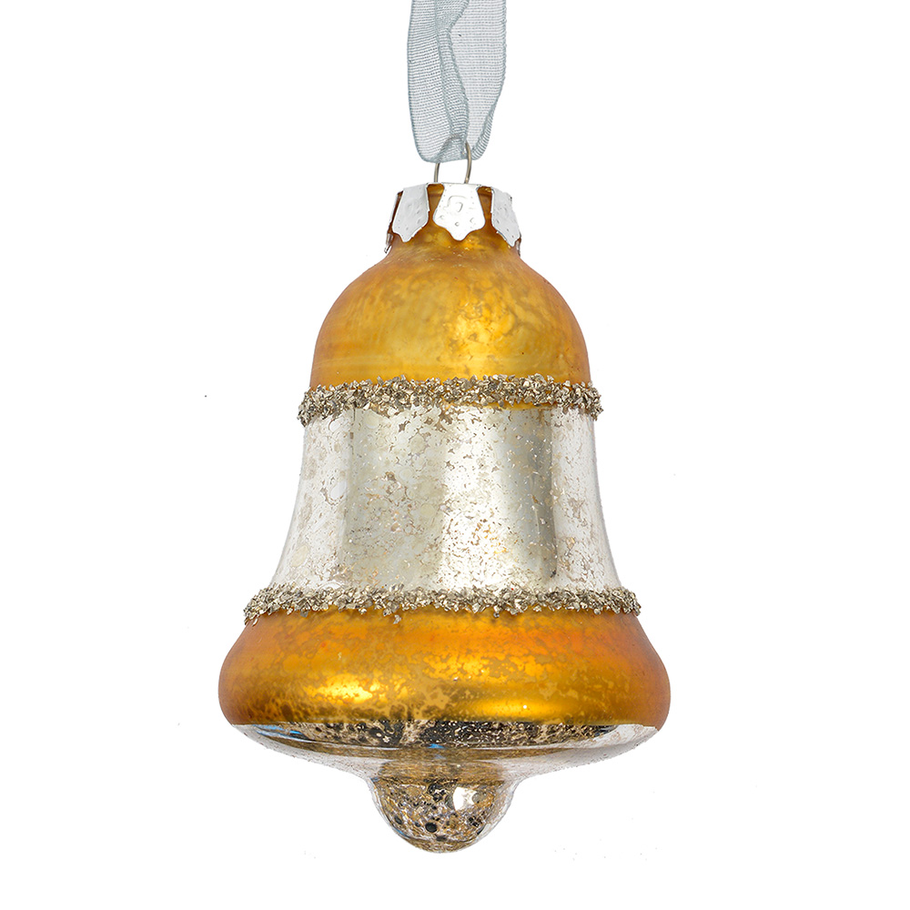 [6GL4710Y] Boule de Noël Couleur or Couleur argent Ø 5x9 cm