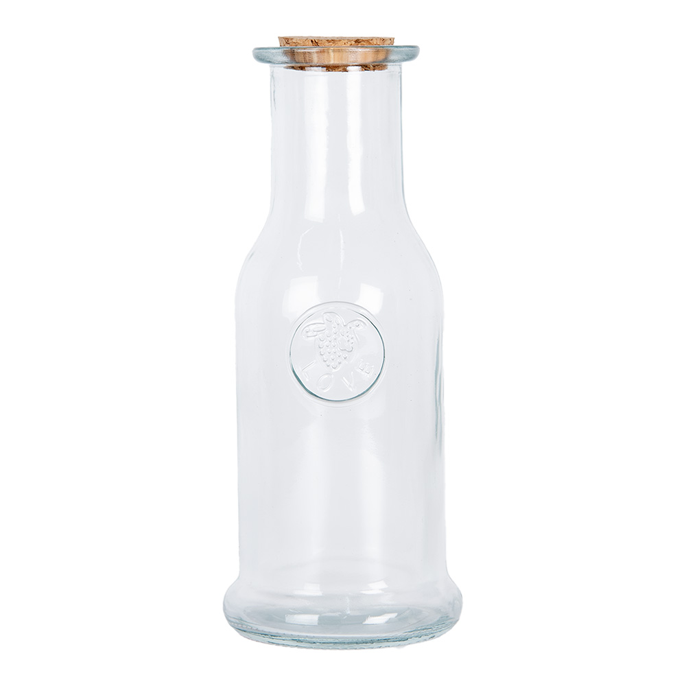[6GL5044] Bouteille de décoration avec couvercle en liège Transparent Ø 9x21 cm