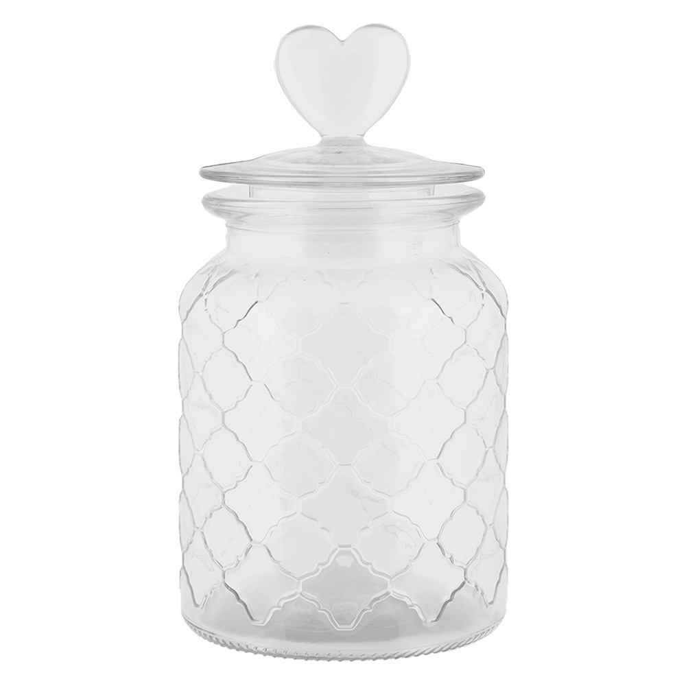 [6GL5056] Storage Jar with Lid Transparent Ø 11x20 cm