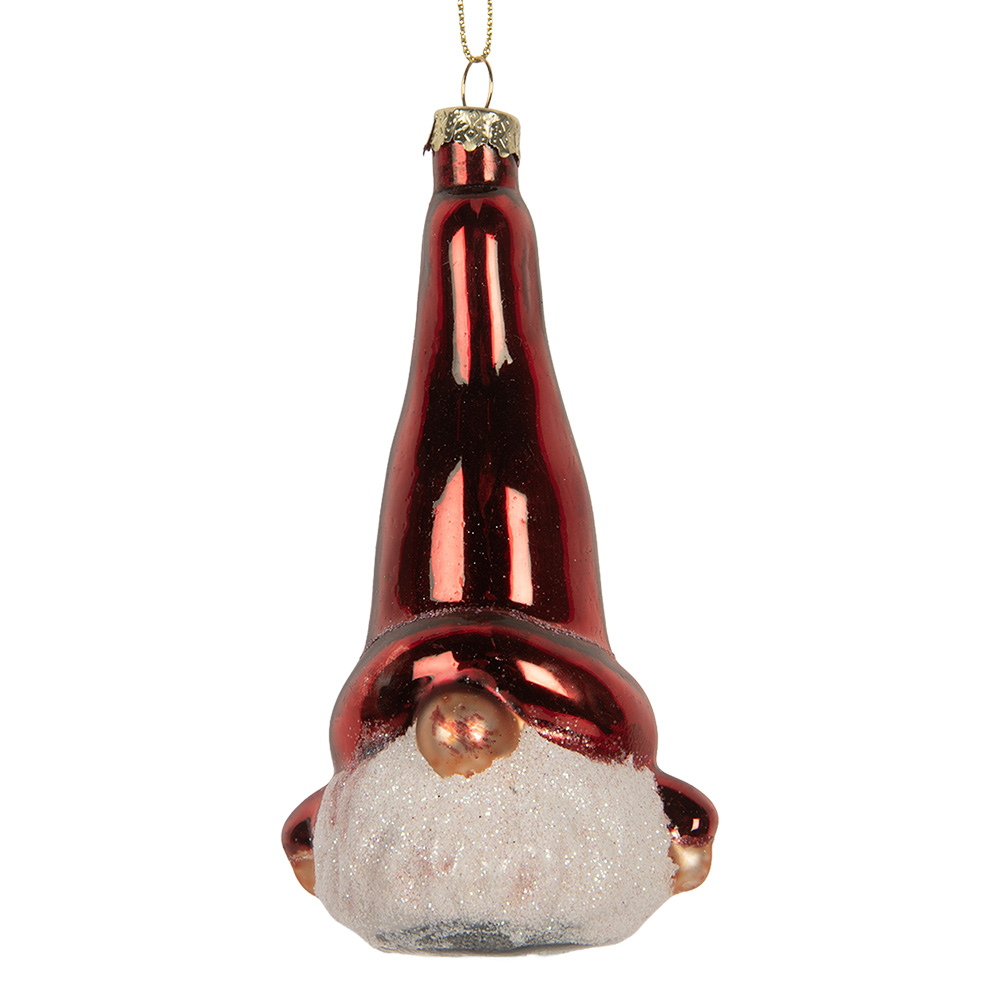 [6GL5293] Boule de Noël Rouge Blanc 6x5x13 cm