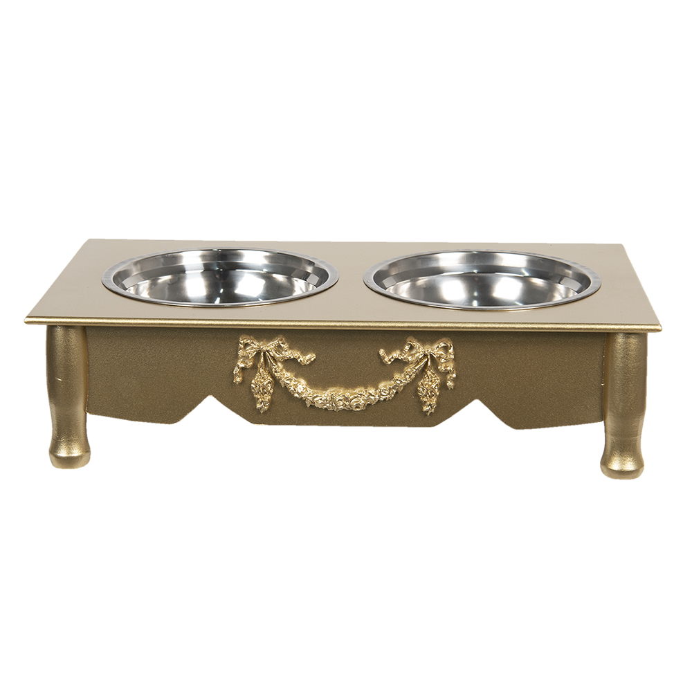[6H0769GO] Dieren voerbak 41x22x12 cm / 2x500 ml