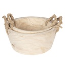 Mand van hout (2) Ø 36x16 cm / Ø 29x13 cm