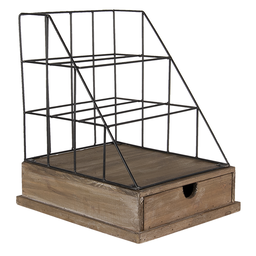 [6H1978] Brievenhouder met lade 26x32x36 cm