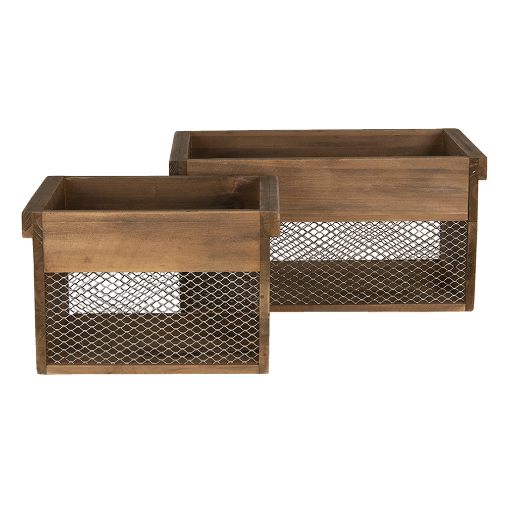 [6H1996] Opberg kistje (2) 32x19x16 / 23x16x15 cm