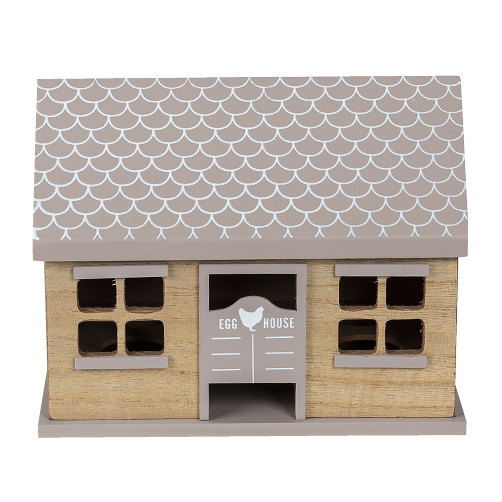 [6H2068] Eierschrank Häuschen Braun 23x13x18 cm