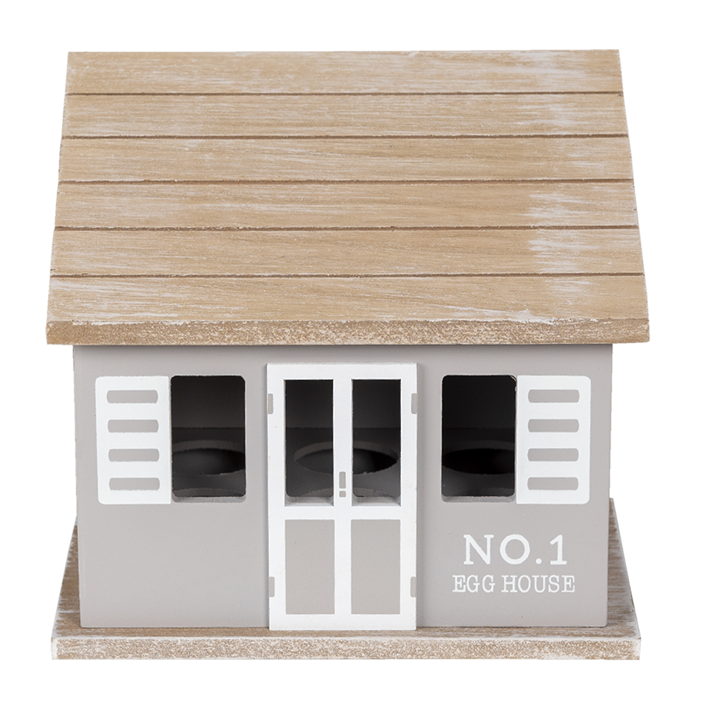 [6H2069] Egg Cabinet House Grey Brown 20x14x18 cm