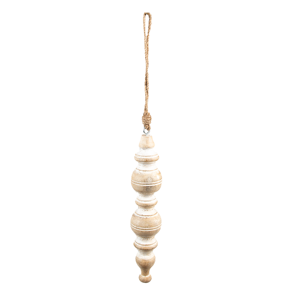 [6H2240] Décoration ornement Beige, Blanc Ø 5x23 cm