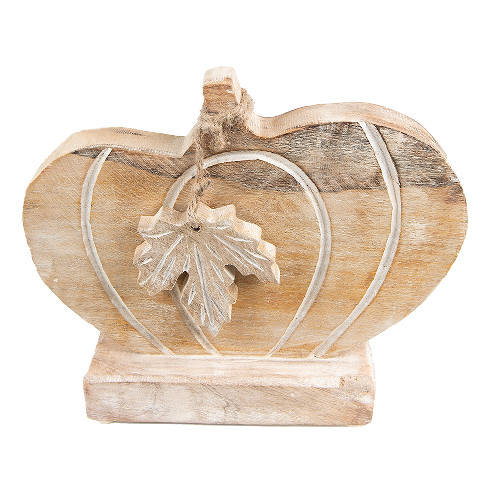 [6H2244] Decoration Pumpkin Brown, White 29x6x22 cm