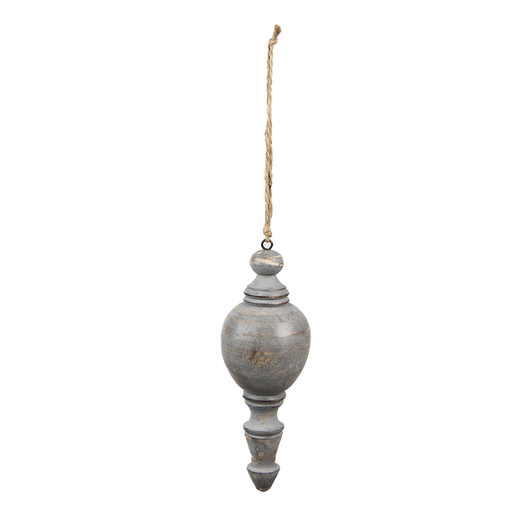 [6H2288] Decoration Pendant Grey Ø 7x19 cm
