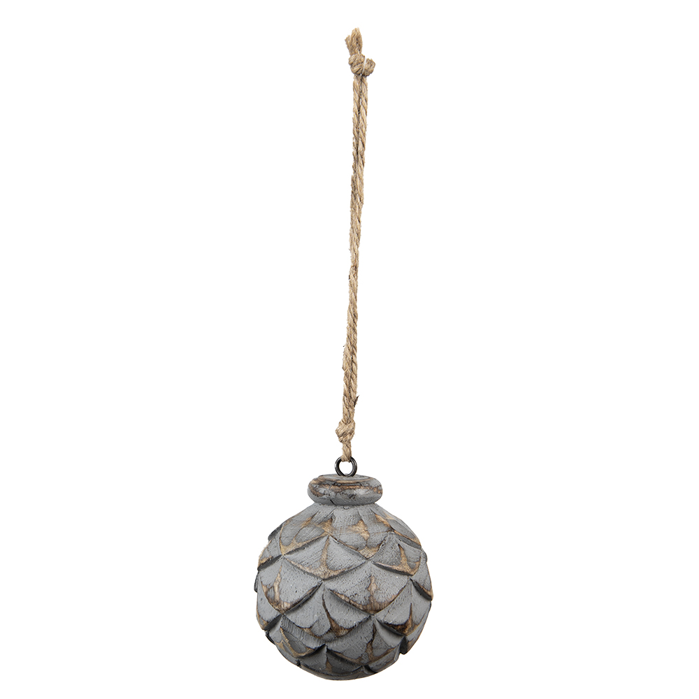 [6H2291] Décoration Balle Gris Marron Ø 8x8 cm