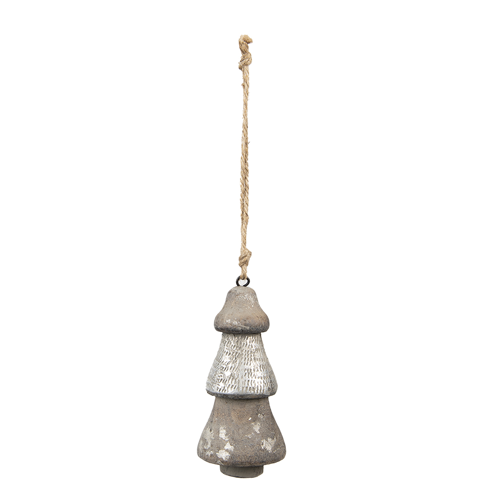[6H2297] Decorazione Albero di Natale Argento Grigio Ø 6x13 cm