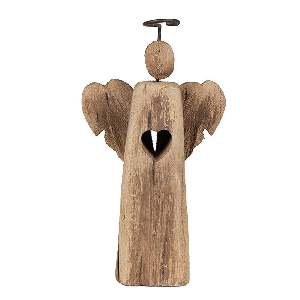 [6H2342] Décoration de Noël ange Marron 13x5x22 cm