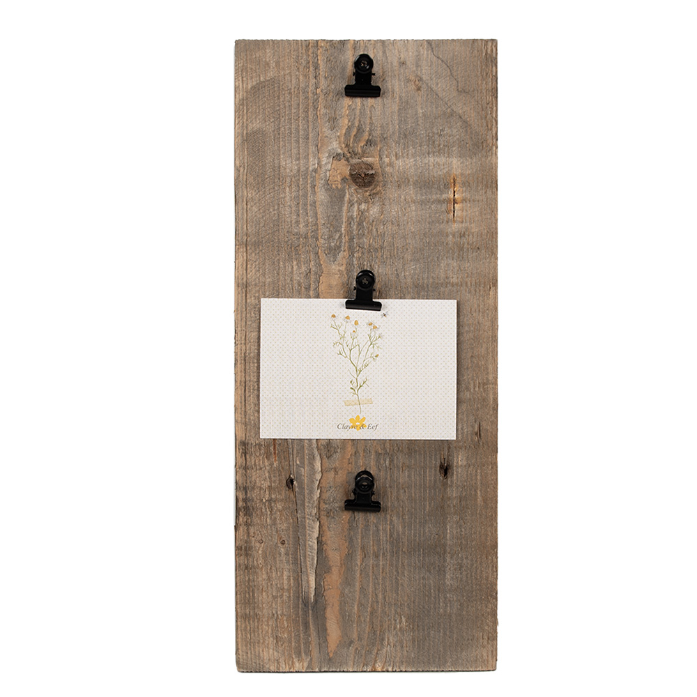 [6H2362] Cornice Foto con 3 Clip Marrone 15x3x36 cm