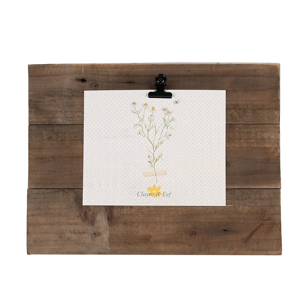 [6H2368] Cornice Foto con Clip Marrone 32x3x25 cm