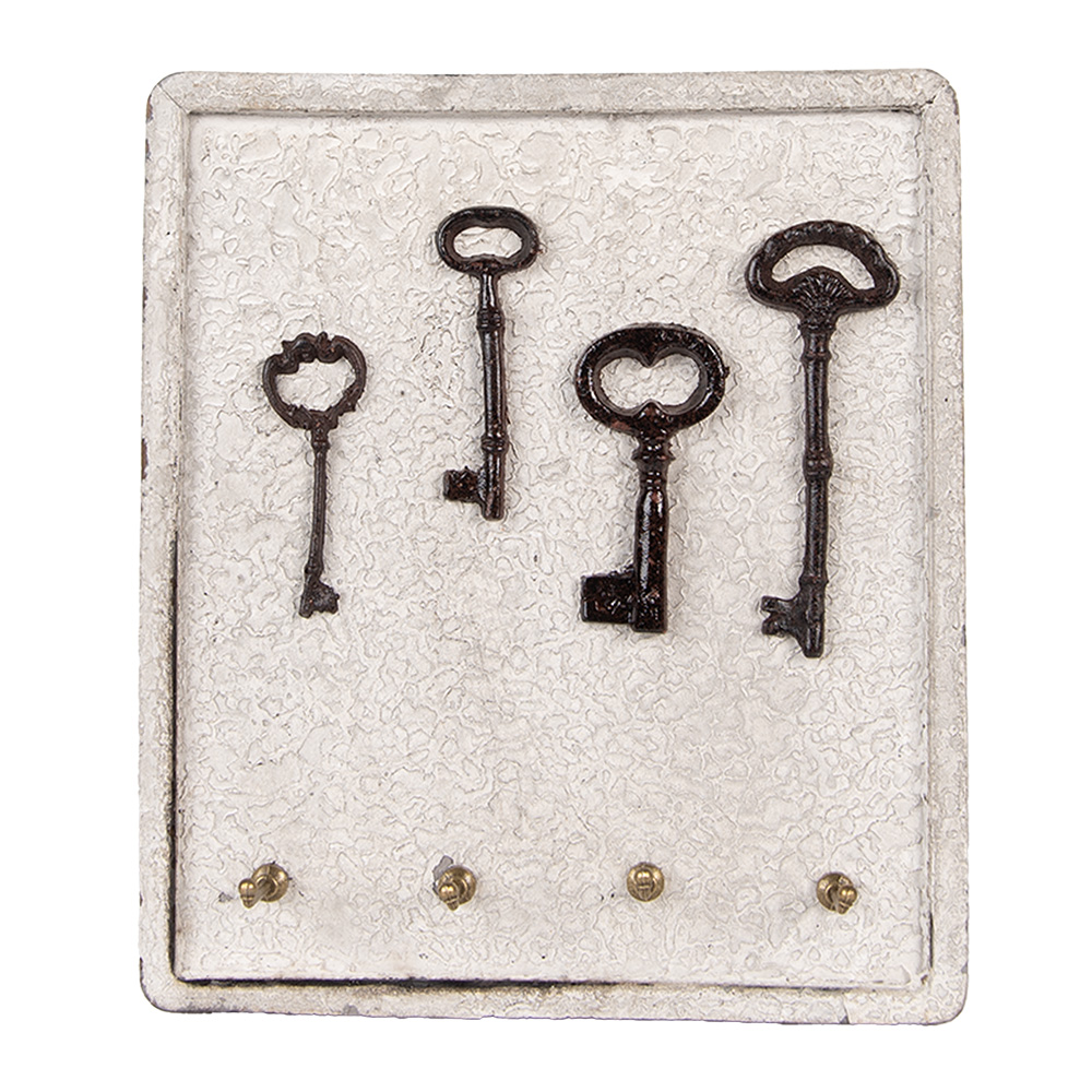 [6H2399] Key Rack Beige Brown 22x5x25 cm