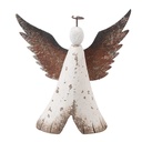 Decorazione Natalizie Angelo Bianco Marrone 14x4x15 cm