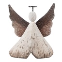 Christmas Decoration Angel White Brown 8x3x9 cm