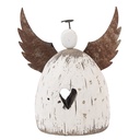Décoration de Noël Ange Blanc Marron 19x6x21 cm