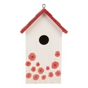 Maison d'oiseau Blanc Rouge 15x10x22 cm