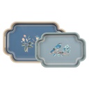 Decorative Tray (set of 2) Blue Beige 46x30x5 / 35x24x5 cm