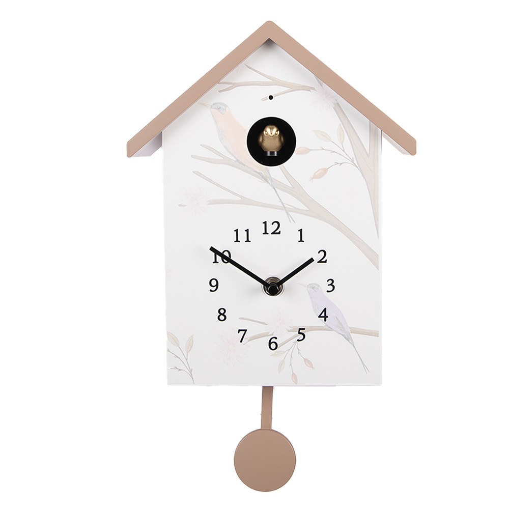 [6KL0841] Horloge murale Blanc Beige 20x10x26 cm / 3xAA
