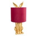 Tischlampe Kaninchen Goldfarbig Rot Ø 20x43 cm E27/max 1x60W