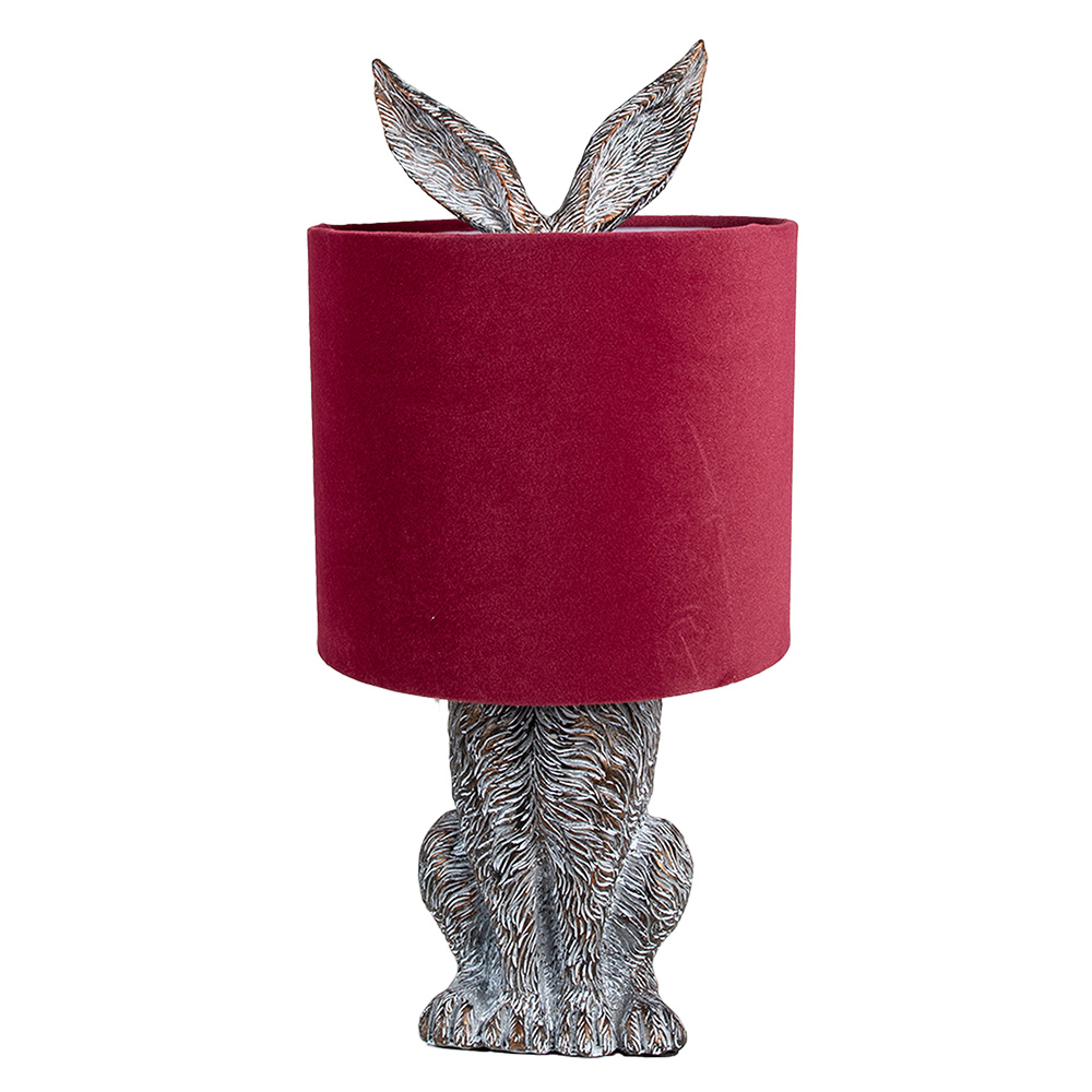 [6LMC0099VBU] Lampada da Tavolo Coniglio Marrone Rosso Ø 20x43 cm E27/max 1x60W