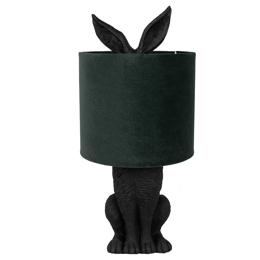[6LMC0099ZVGR] Lampe de table Lapin Noir Vert Ø 20x43 cm E27/max 1x60W
