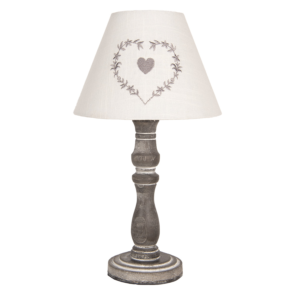 [6LMC0102] Lampe de table Gris Blanc Ø 23x40 cm E27/max 1x40W