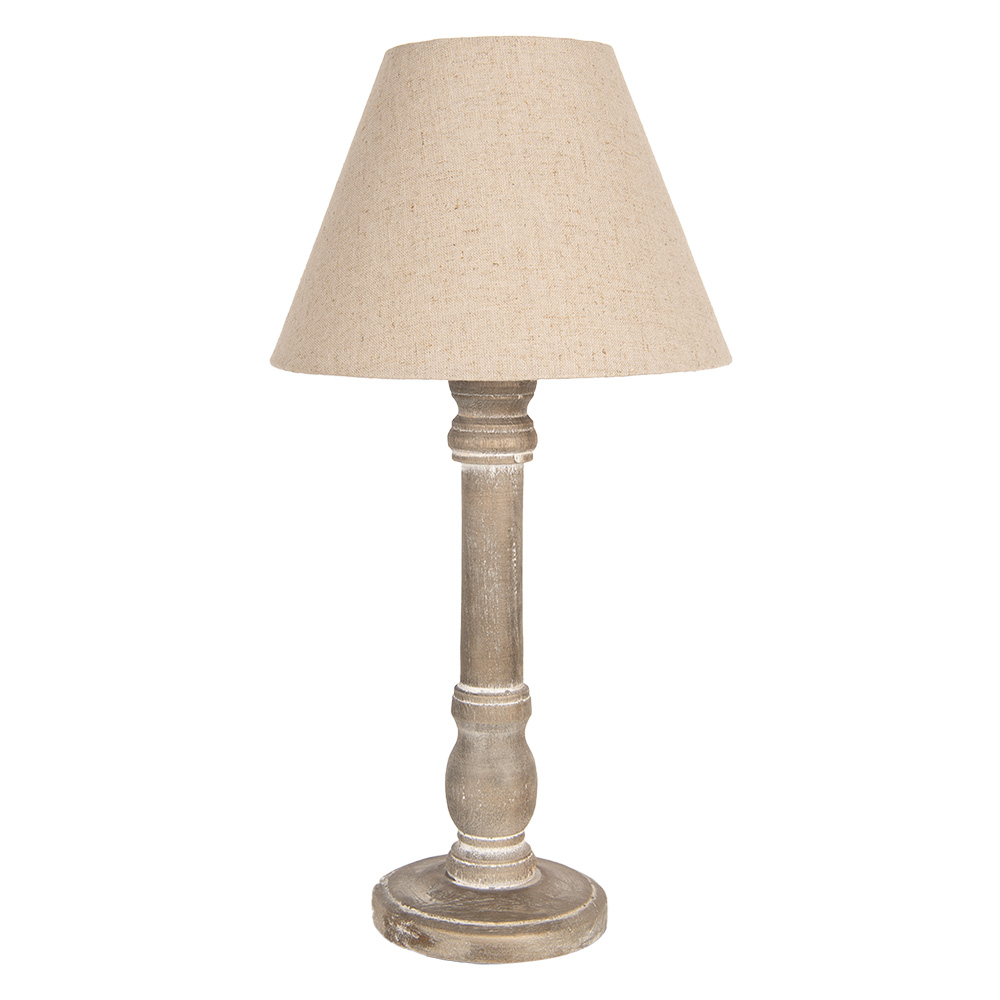 [6LMC0103] Table Lamp Brown Beige Ø 23x45 cm E27/max 1x40W