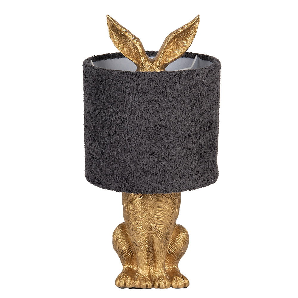 [6LMC0111GOG] Table Lamp Gold colored Grey Ø 20x43 cm E27/max 1x60W