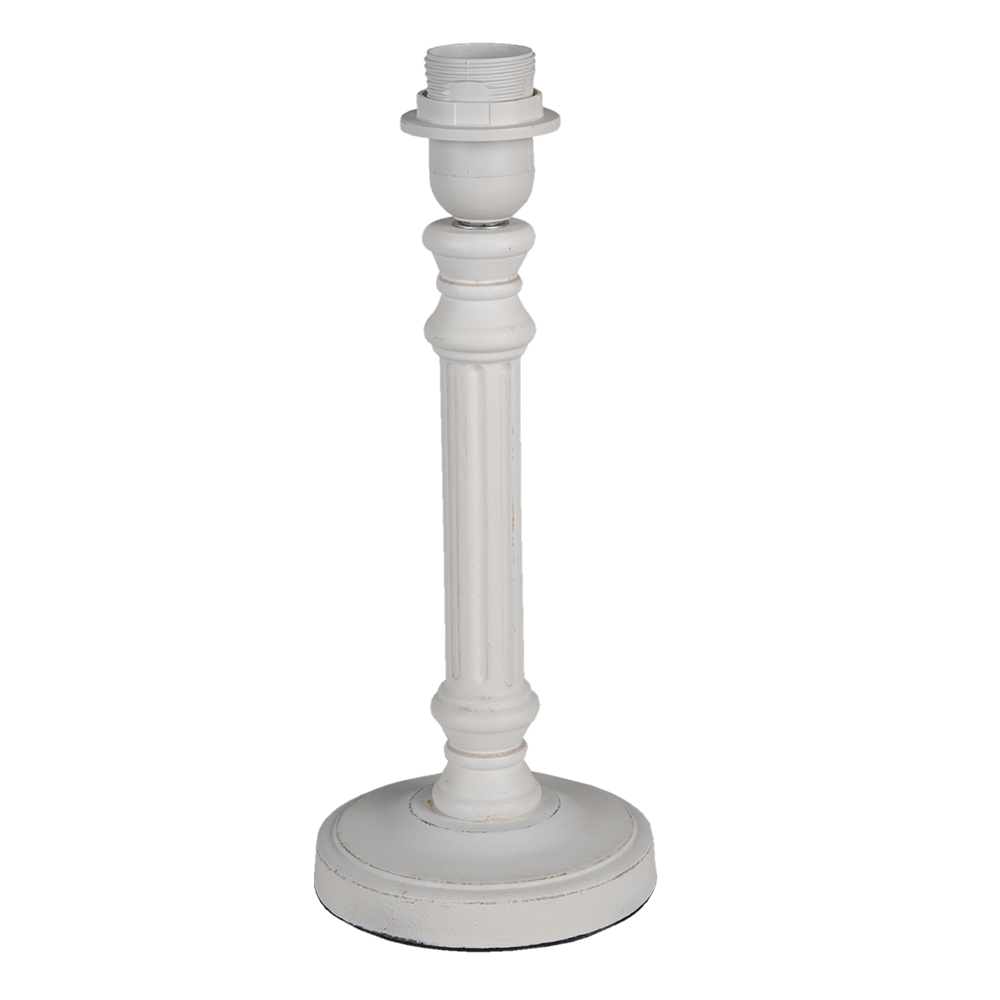 [6LMP743] Lampensockel Tischlampe Weiß Ø 12x31 cm E27/max 1x40W
