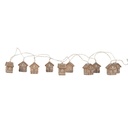 Décoration guirlande de maisons 10 lumières LED Marron Blanc 150 cm / 2xAA