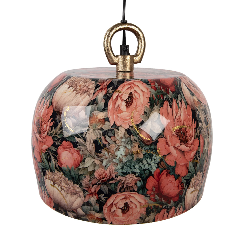 [6LMP819] Hängelampe Grün Rosa Ø 26x25 cm E27/max 1x25W