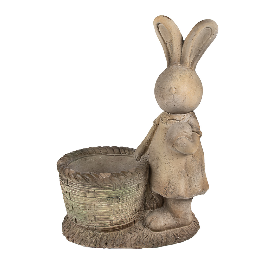 [6MG0030] Vaso Porta Pianta Marrone 38x22x49 cm