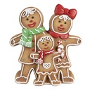 Decoration gingerbread men with LED Brown White 31x10x35 cm
