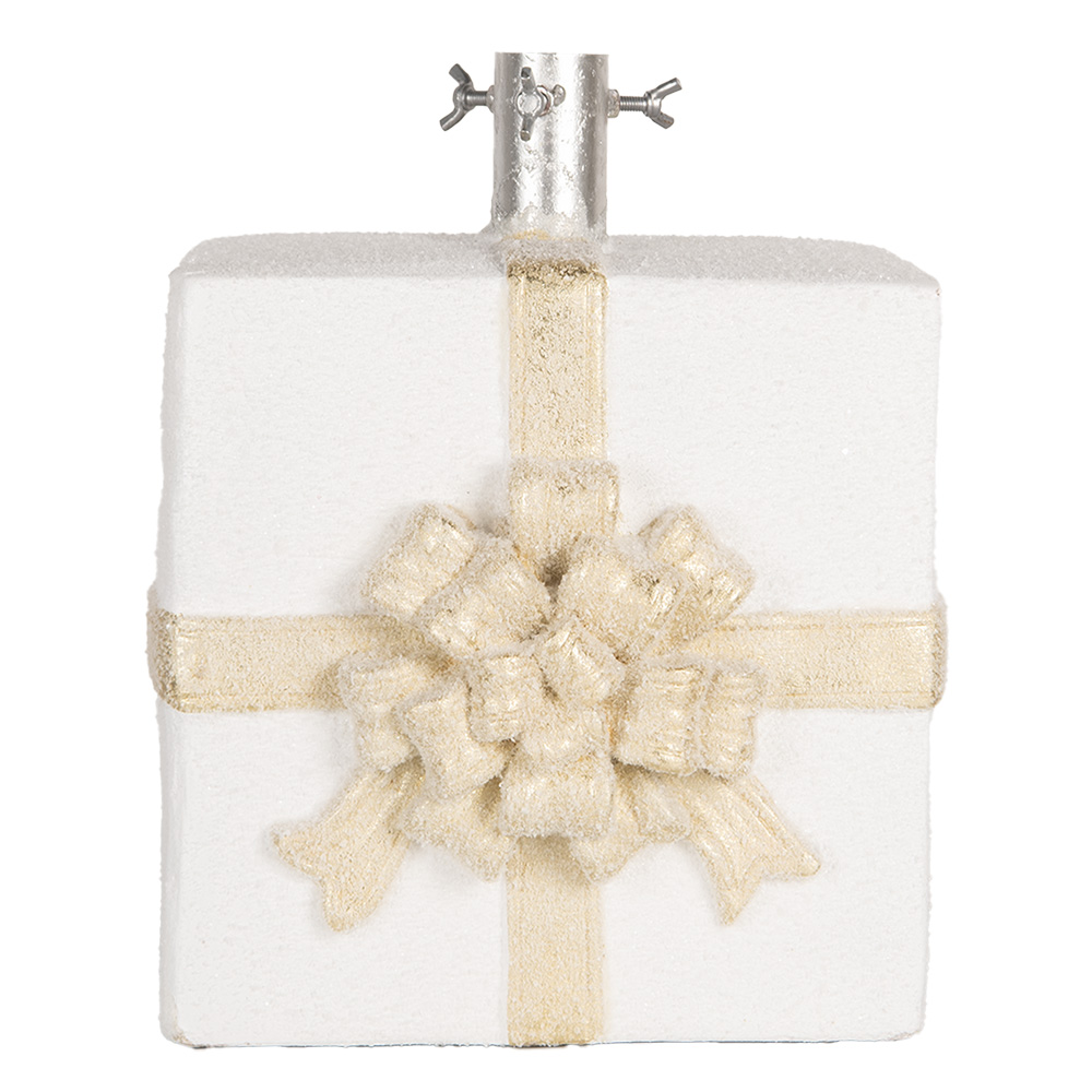 [6MG0116] Supporto per l'albero di Natale Bianco Color oro 26x24x33 cm