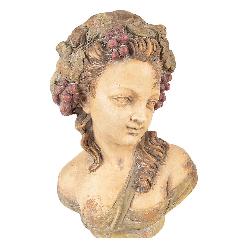 [6MG0134] Decoration Bust Woman Beige 24x18x28 cm