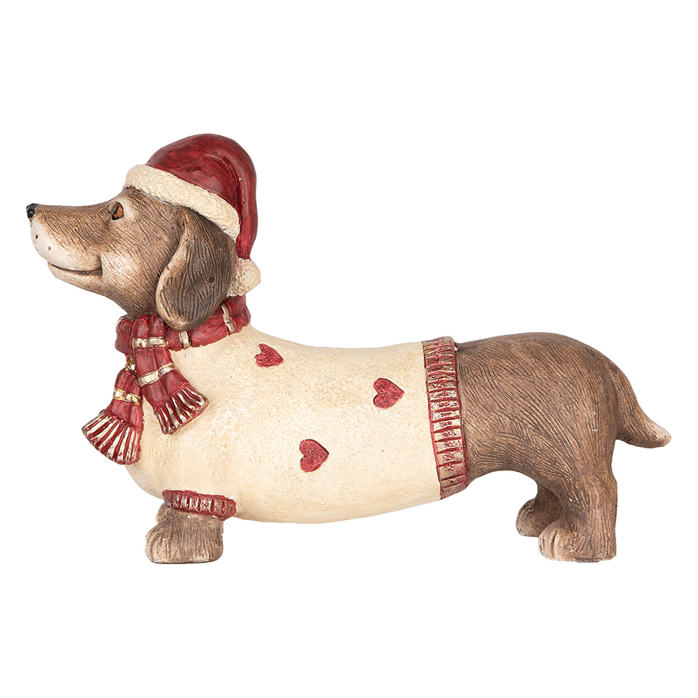 [6MG0148] Statue Dog Brown Red 42x12x27 cm