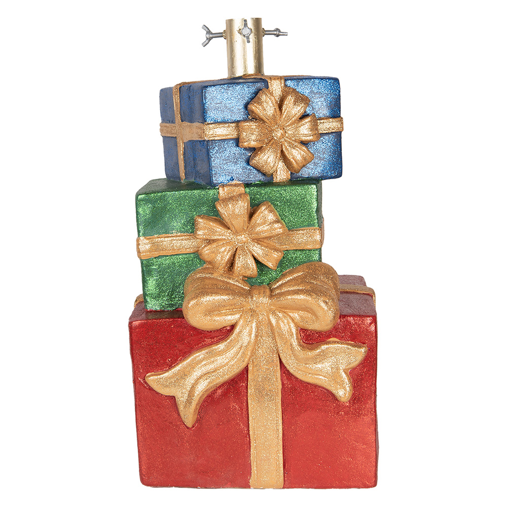 [6MG0149] Christmas tree stand Red Gold colored 25x28x48 cm