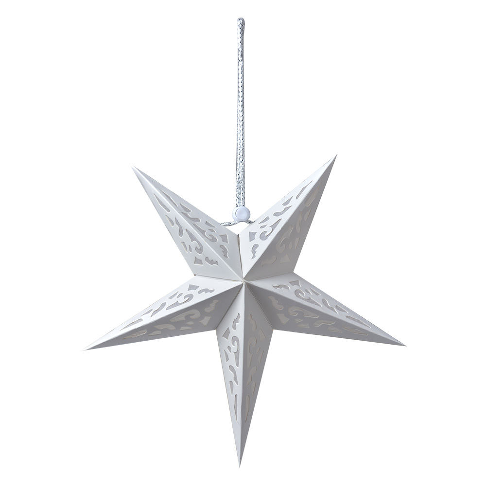 [6PA0511S] Décoration de Noël Étoile Blanc 30x10x30 cm